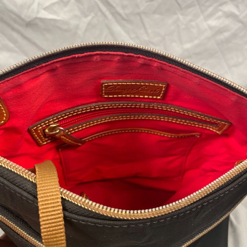 Authentic Dooney and Bourke Black Nylon and Leather Cross Body Messenger Bag - Picture 16 of 16